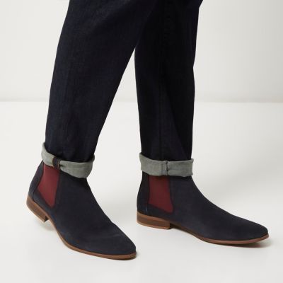 Navy tipped Chelsea boots